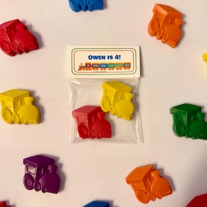 Crayones para recuerdos de fiesta de trenes