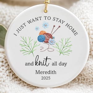 Personalized Knitter Christmas Ornament: Funny Knitting Crafter Keepsake Gift
