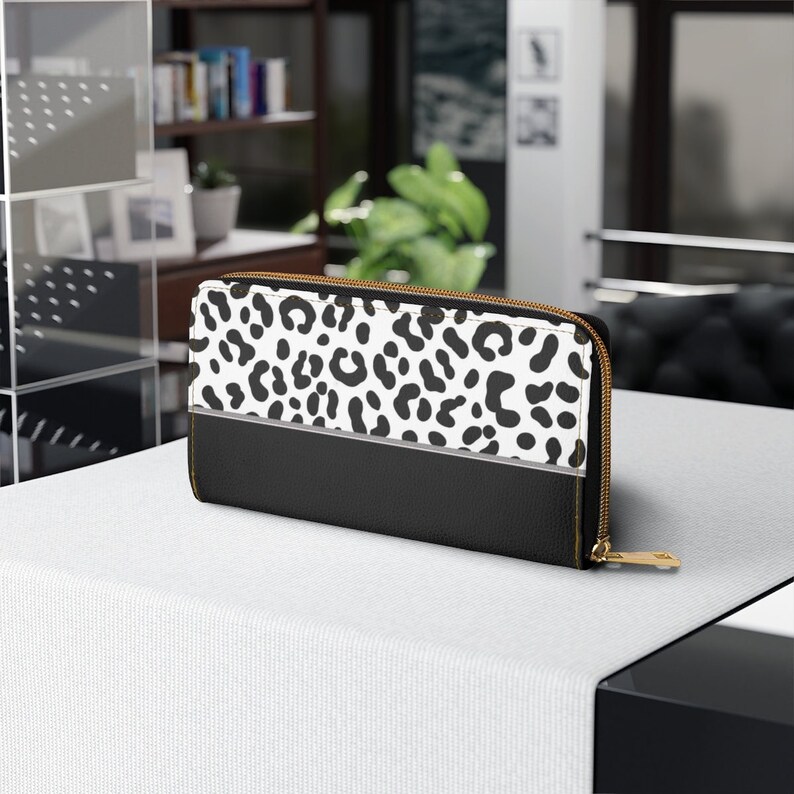 Personalized Leopard Print Wallet Womens Long Zip Around Etsy