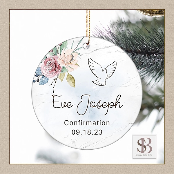 Personalized Confirmation Ornament,  Christian Gift Daughter, Holy Spirit Dove Decor,  Religious Milestone Keepsake Gift