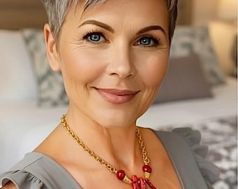 Cascading Coral Ember in Gold – A Whisper of the Sea