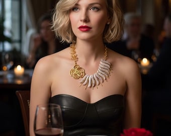 Statement necklace haute couture dramatic luxury big bold elegant classy modern unique socialite high end sophisticated summer club