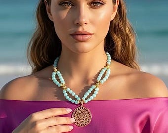 Statement necklace haute couture dramatic luxury sophisticated natural stones big bold necklace elegant classy modern summer pastel color