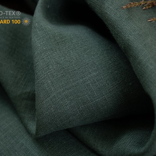 European Linen Fabric by the Yard / 100 Linen Fabric / Green Etsy