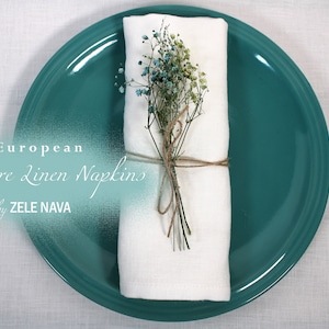 Soft Linen Napkins / Pure Linen napkins Set /  Dinner Linen Napkins / White Linen Napkins / Washed Linen Napkins / FREE Ship from US