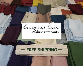 European linen fabric remnants / Linen scraps bundle / Linen for quilting / Linen craft packs / Assorted fabric scraps / FREE SHIP from USA