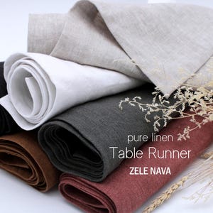 Heavyweight Linen Table Runner – Handmade in the US from European Flax Certified Linen Fabric - Custom sizes available