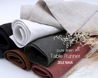 Heavyweight Linen Table Runner – Handmade in the US from European Flax Certified Linen Fabric - Custom sizes available