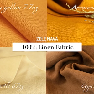Soft Linen Fabric / 100% Natural Linen Fabric by the yard for clothing / Yellow Linen fabric / Lightweight Medium Heavy weight linen