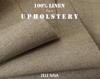 Upholstery Linen Fabric / Undyed Heavy linen fabric by the yard / 100% linen Upholstery fabric by the yard / Thick linen fabric / ZELE NAVA