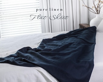 Pure Linen Flat Sheet – Stonewashed European Flax, Soft & Breathable Bedding, Hypoallergenic, Natural Linen Sheets -  King Queen Double Twin