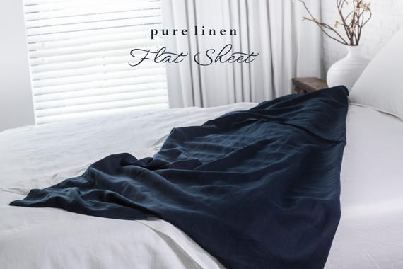 Pure Linen Flat Sheet – Stonewashed European Flax, Soft & Breathable Bedding, Hypoallergenic, Natural Linen Sheets -  King Queen Double Twin
