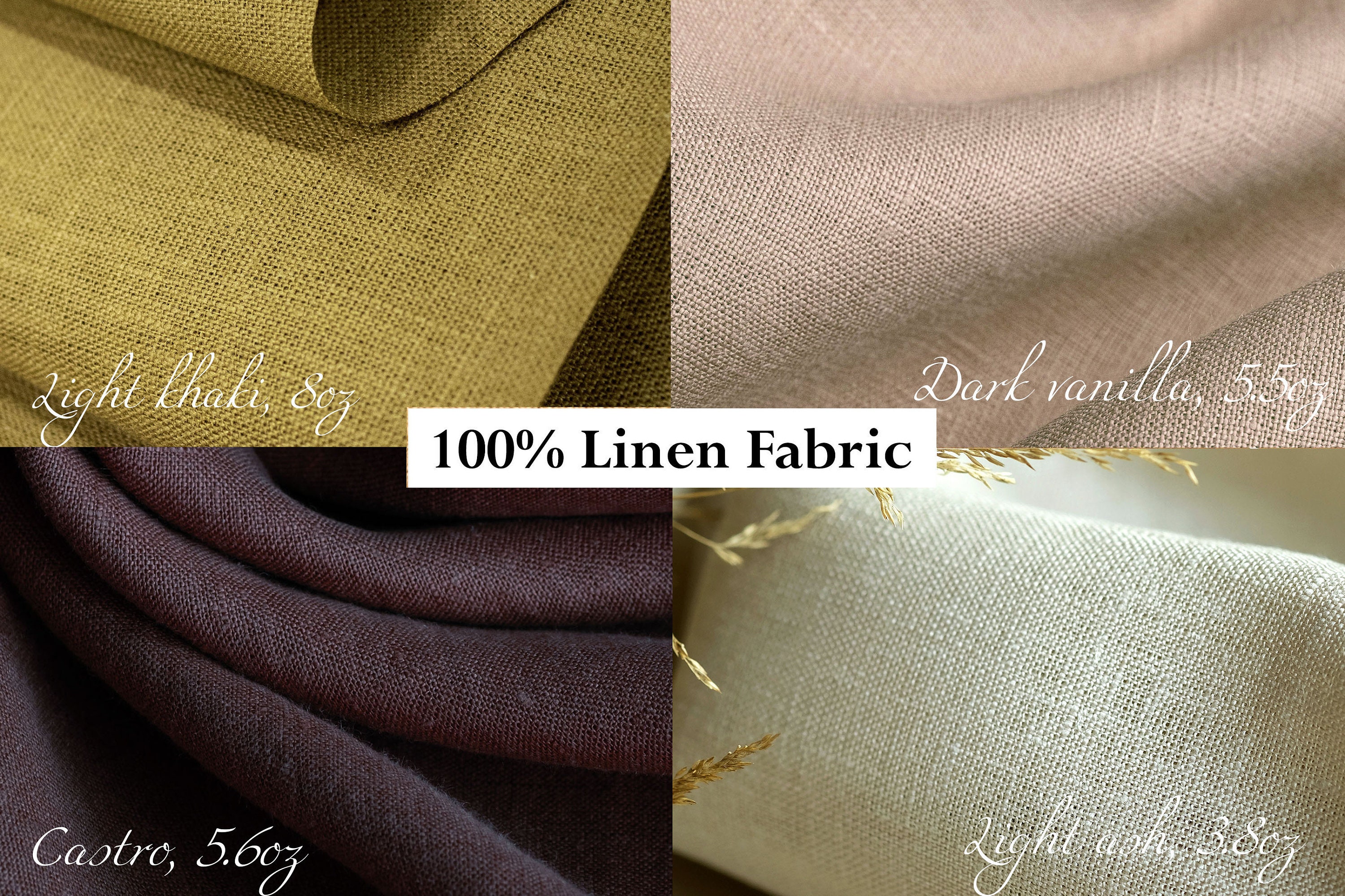 100 Natural European Linen Fabric by the Yard Medium Weight Etsy