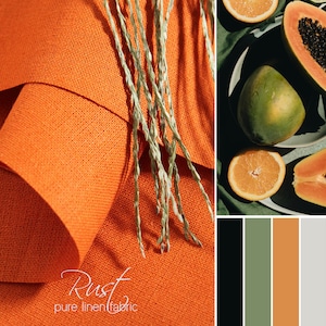 Premium 100% Linen Fabric / Rust Linen Fabric by the yard for clothing, curtains fabric / Soft Linen Fabric Medium weight / OEKO TEX fabric