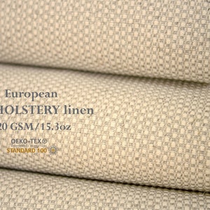 Undyed natural upholstery fabric by the yard linen /Heavy linen fabric by the yard -upholstery/ Linen upholstery fabric for chairs 520 GSM