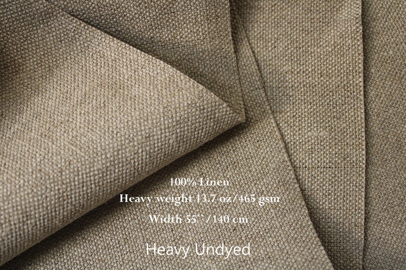 100% natural Undyed linen fabric by the yard from Europe Natural Light Medium Heavy weight linen for sewing cloth Upholstery linen fabric Heavy Undyed