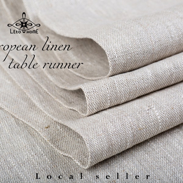 Undyed linen table runner long Table runners handmade Natural table runner farmhouse Short table runner Linen runner for table SHIP FROM USA