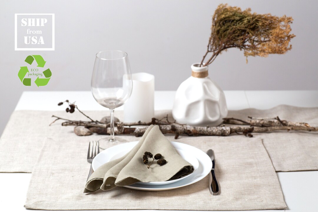 Dining Table Linens Set / Linen Placemats and Napkins / Linen Table