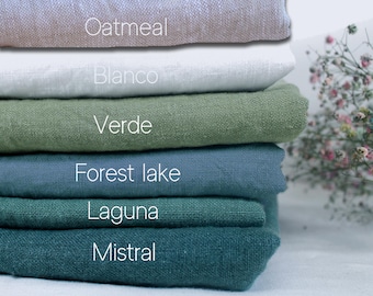 100% Washed Linen Fabric Heavyweight / Luxurious Linen Fabric Collection / Soft Heavyweight Linen fabric by the yard / Thick linen fabric