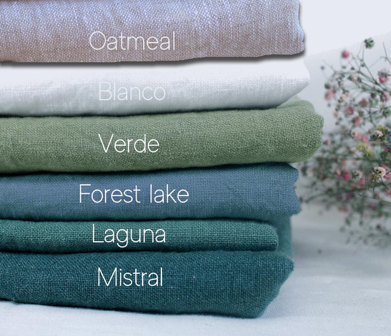 100% Washed Linen Fabric Heavyweight / Luxurious Linen Fabric Collection / Soft Heavyweight Linen fabric by the yard / Thick linen fabric image 1