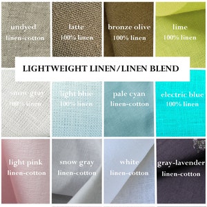 Lightweight Linen Fabric by the yard for clothing / Lightweight Linen Cotton Blend / Natural Linen Blend Fabric / Flax Linen / SHIP from US