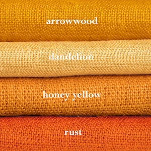 Yellow LINEN FABRIC by the yard for clothing / 100% Linen Fabric / Yellow Linen Fabric for Curtains / Medium Weight Linen / Ship from USA