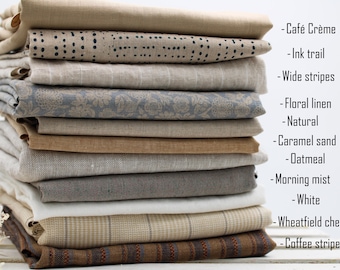 Linen fabric by the yard and Linen Cotton blend / Beige Linen Fabric for Clothing, for Curtains / EUROPEAN FLAX certified linen fabric
