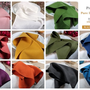 Linen Napkins / Linen Napkins for Wedding / Large Softened Linen Napkins Set / Natural Flax Napkins / Housewarming Gifts