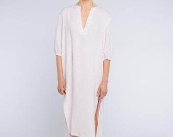 Linen Dress for Women Linen Kaftan– Soft, Casual, Loose Fit, Summer Dress, Minimalist Tunic, Boho Oversized Dress, Sustainable, Handmade