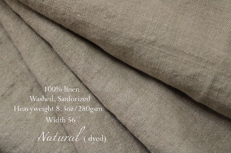 100% linen fabric by the yard for clothing / Washed linen fabric / Natural linen flax fabric by yard / Heavy weight linen fabric from USA image 2