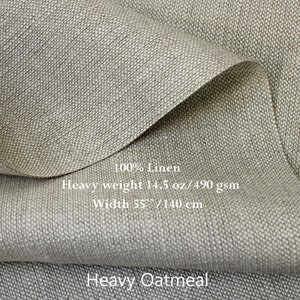 100% natural Undyed linen fabric by the yard from Europe Natural Light Medium Heavy weight linen for sewing cloth Upholstery linen fabric Heavy Oatmeal