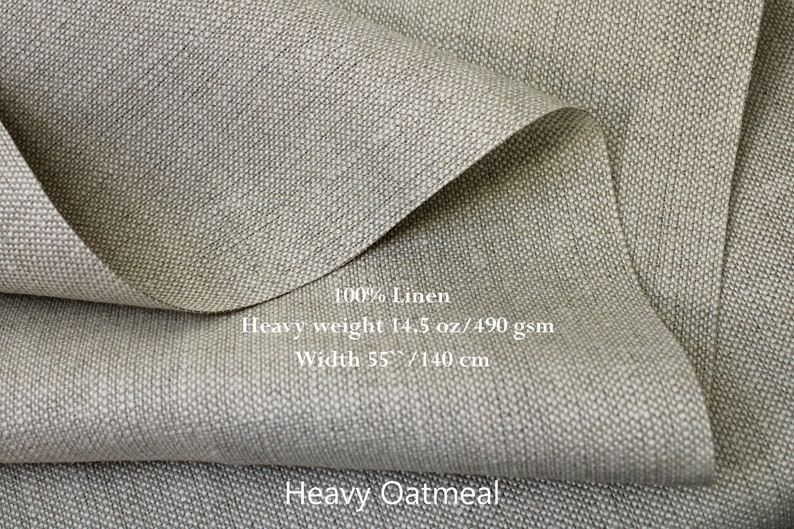 100% natural Undyed linen fabric by the yard from Europe Natural Light Medium Heavy weight linen for sewing cloth Upholstery linen fabric Heavy Oatmeal