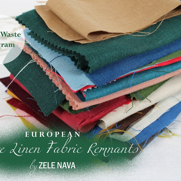 European Linen Fabric Remnant For Craft Projects ( 14 oz )  / 100% Linen Fabric Bundle / Quilting fabric Linen Scraps / FREE Ship from US