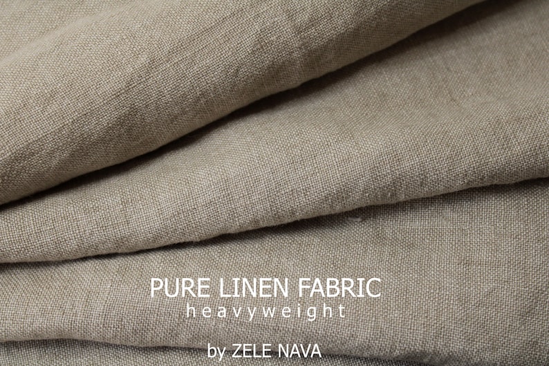 100% linen fabric by the yard for clothing / Washed linen fabric / Natural linen flax fabric by yard / Heavy weight linen fabric from USA image 1