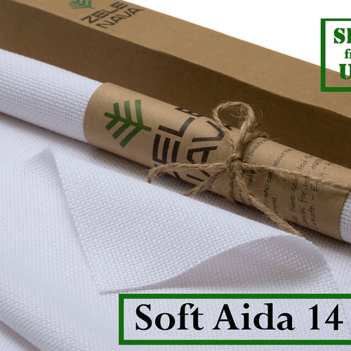 SOFT Aida Cloth 14 Count / Comes in a Roll / White Aida Fabric Etsy