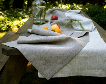 Linen table runner Undyed European linen table runner long Perfect gift for women, her, mom, mother in law SHIP FROM USA