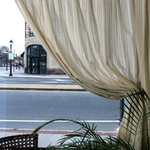 Wide Linen Curtains / European Striped Linen Curtains / CUSTOM Linen Curtains / Rod Pocket Curtains / One Linen Curtain Panel / MADE in USA