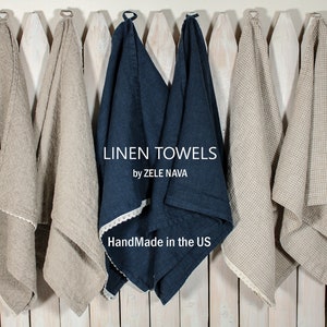 Chef&#39;s Choice: Kitchen Linen Towels / Soft Thick Linen Towels / Waffle Linen Towels / Linen Dish Towels / Linen Hand Towels for Bathroom