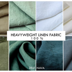 Heavyweight Linen Fabric / Luxurious Linen Fabric Collection / Soft and Washed Heavyweight Linen fabric by the yard / 100% linen fabric