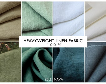 Heavyweight Linen Fabric / Luxurious Linen Fabric Collection / Soft and Washed Heavyweight Linen fabric by the yard / 100% linen fabric