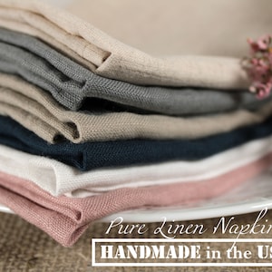 Linen Napkins / Washed Linen Napkins / Natural Linen Napkins set / Gifts for Mom / Linen Napkins for Wedding / Cloth napkins / Zele Nava