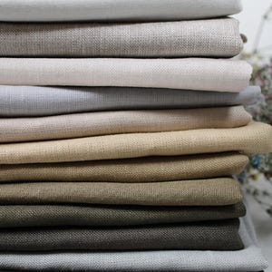 Premium European Flax Certified Linen Fabric / Natural Beige Brown Linen Fabric by the Yard / Fabric for Clothing & Home Decor Bild 1