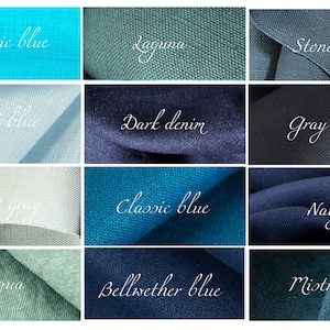 Linen Fabric by the yard / 100% linen fabric / Blue linen fabric / Lightweight linen fabric/ Medium weight linen fabric / FREE Ship from USA