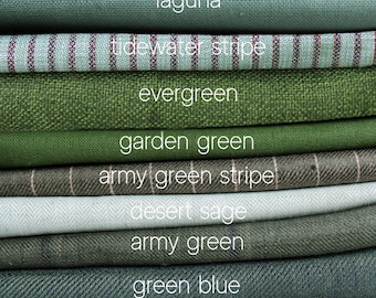Green Linen Fabric by the yard - Moss Green Linen fabric for Clothing, for Curtains - Medium Heavy weight European Flax Linen Cotton Blend
