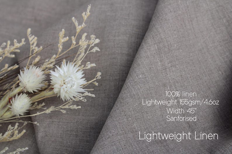 100% Natural Linen fabric by the yard from Europe Natural Light Medium Heavy weight linen for sewing cloth Upholstery linen fabric Lightweight linen