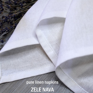 White Linen napkins / Prewashed Soft 100% Linen napkins / Gifts for Women / Housewarming gift / Handmade in the US/ Custom napkins