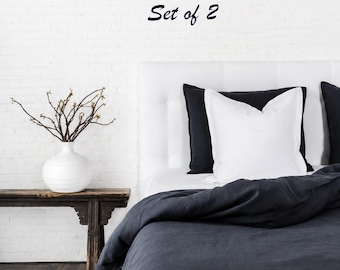 Linen Pillowcases Set of 2/ Soft Prewashed Natural Breathable Pillow Cover /Crafted from European OEKO-TEX certified linen