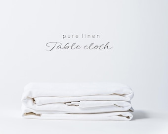 100% Linen Tablecloth - Soft Prewashed Flax Linen - Farmhouse Rustic Table Cloth for Dining, Wedding, Kitchen & Home Decor