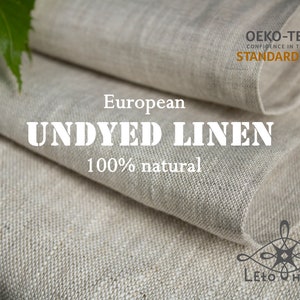 100% natural Undyed linen fabric by the yard from Europe Natural Light Medium Heavy weight linen for sewing cloth Upholstery linen fabric