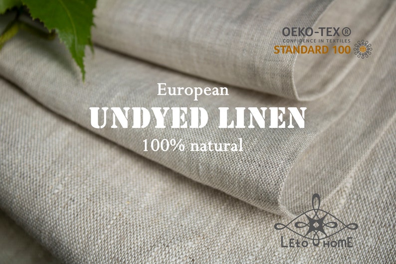 100% natural Undyed linen fabric by the yard from Europe Natural Light Medium Heavy weight linen for sewing cloth Upholstery linen fabric image 1